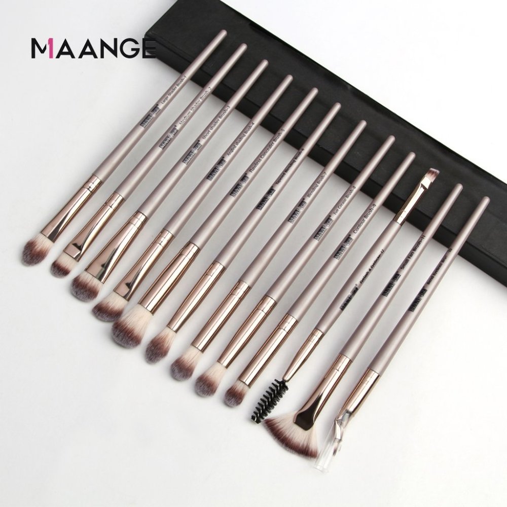 12Pcs Makeup Brushes Set Eyeliner Eyelash Eyebrow